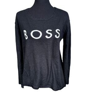 Generation Love Black Cashmere BOSS Sweater, Large, Flawed But Fabulous, READ